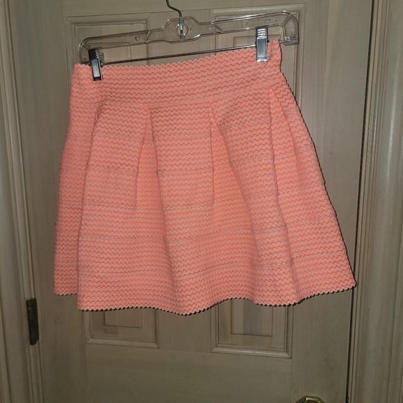 Misses sz M Blue Tique Neon Orange Rik Rak design Mini skirt - Picture 8 of 9
